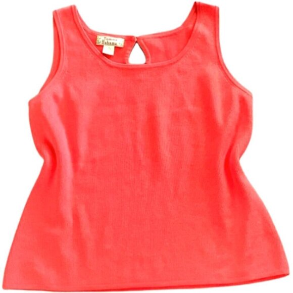 Tommy Bahama Silk-Cotton Tank Top Sz S (4/6) Coral Pink #3H - Picture 4 of 6